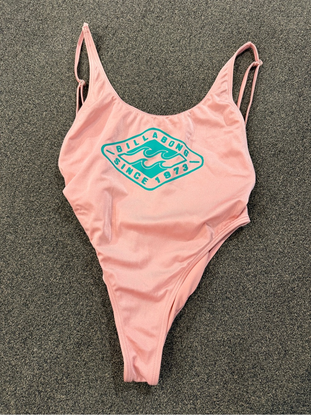 Billabong Pink One-Piece Swimsuit with Teal Logo